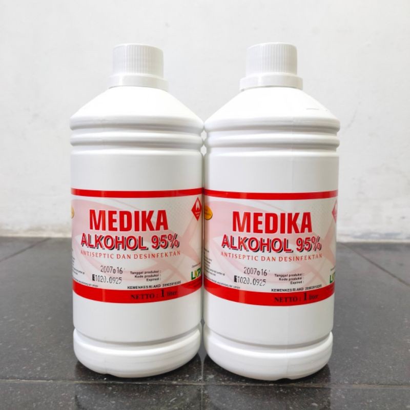 Alkohol MEDIKA  95% 1Liter / Alkohol 95% MEDIKA 1000ml/ Alkohol disenfektan 1000ml