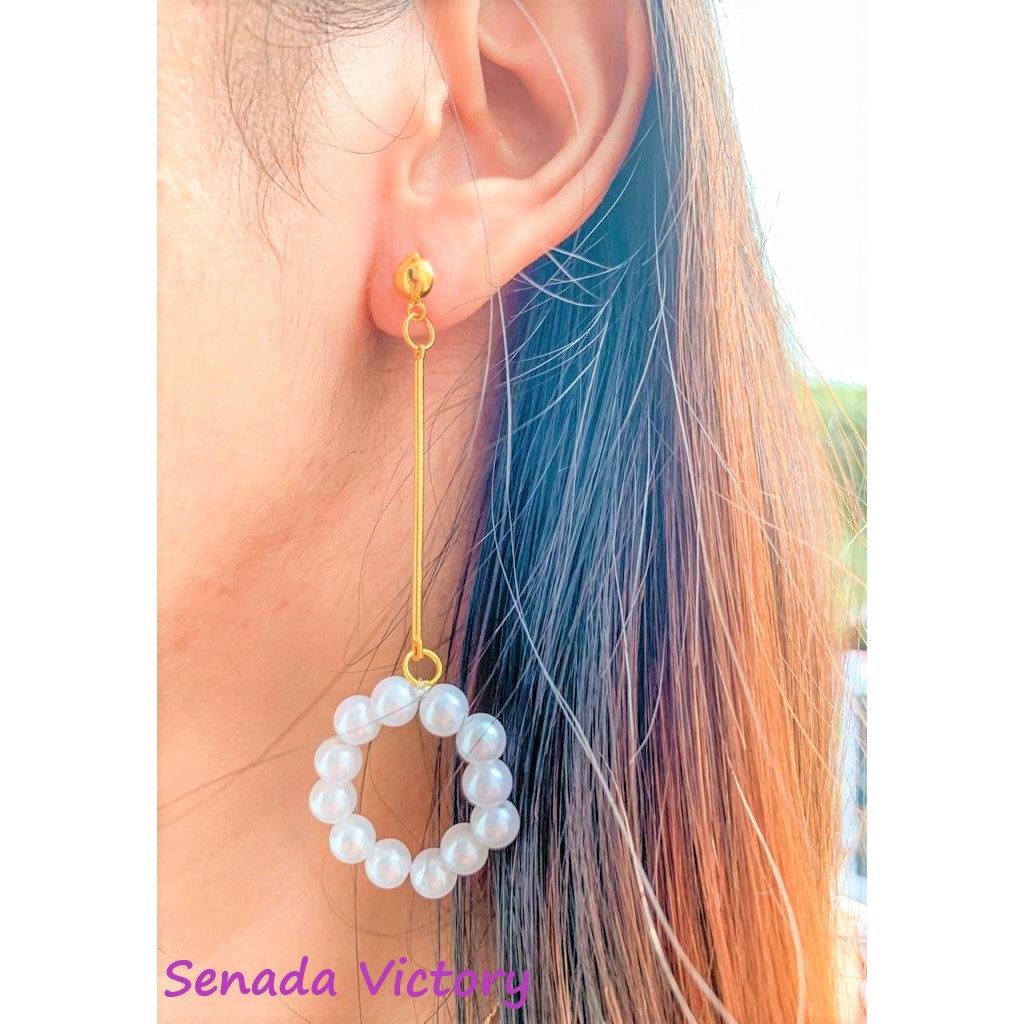 Senada Victory AM009 Anting Gipsy Giwang Gipsi Anting Mutiara Korea Anting Tusuk Pearl