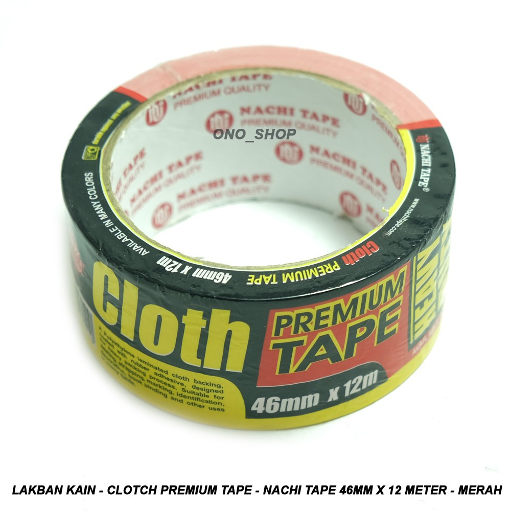 Lakban Kain - Clotch Premium Tape - Nachi Tape 46mm x 12 meter - Merah
