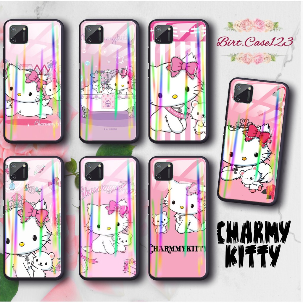 BC Case Gambar CHARMY KITTY back case glass aurora vivo y91 y93 y95 y91c y71 y81 y12 y15 y17 y53 ETC