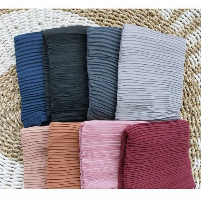 PASHMINA PLISKET LIDI CERUTY HYGET PREMIUM TANPA GARIS TENGAH