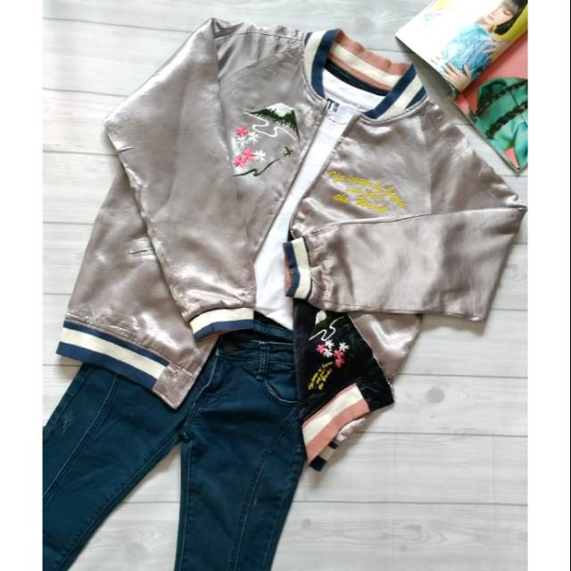 PRELOVED Sukajan Japan Reversible Satin Embroidery Jacket Women