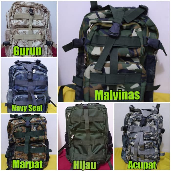 RPM Tas punggung army loreng 3p ransel kerja pria outdoor backpack cowok