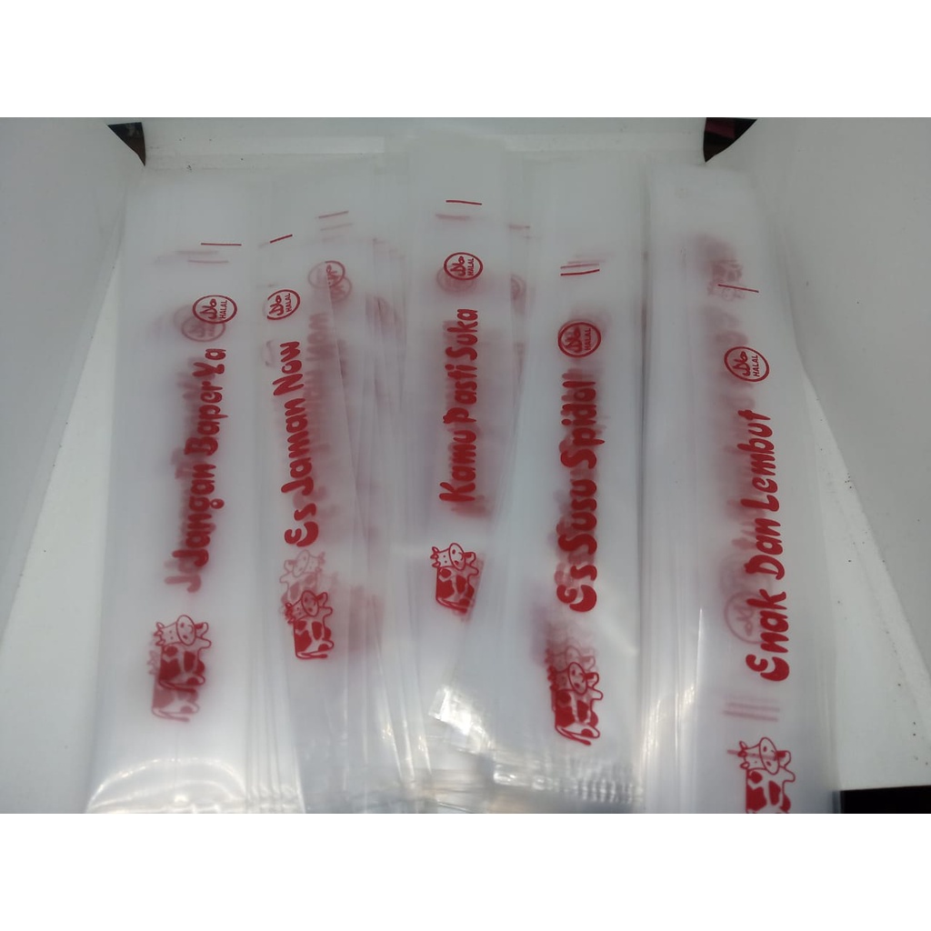 500 Gram plastik mambo sablon merah 3 x 23 cm