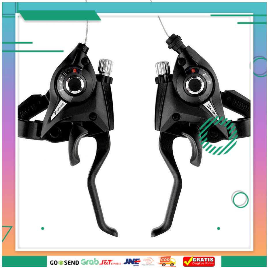 (BISA COD) FTIHSHP Speed Shifter Handle Brake Rem Sepeda 7 Speed 2 PCS