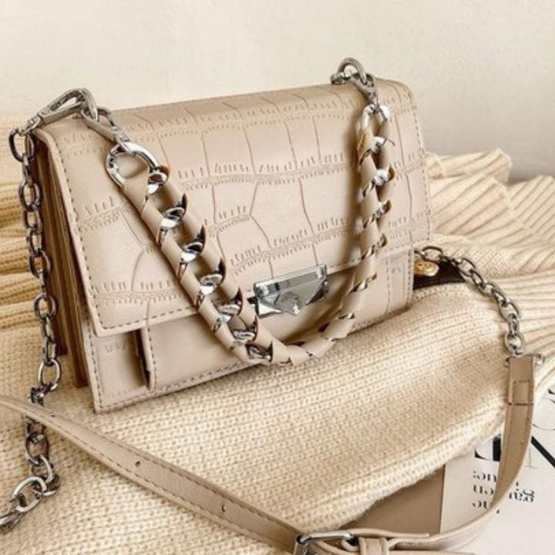 Tas Selempang Wanita Croco Rantai DAEMON SlLVA