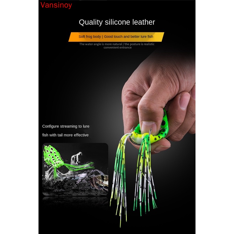 Umpan Pancing Soft Frog 5g/8g/13g/15g Katak Casting Soft Frog Lure Floating Bait 3D Eyes soft frog killer Top Water Fishing Lure With Sequins Umpan Ikan alat mancing