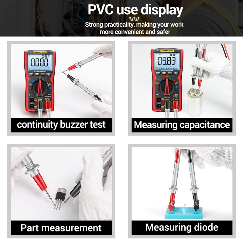 Btsg Multimeter Digital Probe Electronic Test Leads Pin Multi Meter Tester Lead Probe