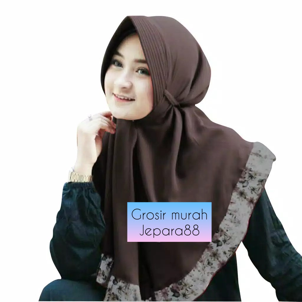 (1KG=10PCS) Khimar Rempel Bunga Tali / Bergo Hijab Jilbab Kerudung Segiempat Instan BEST SELLER