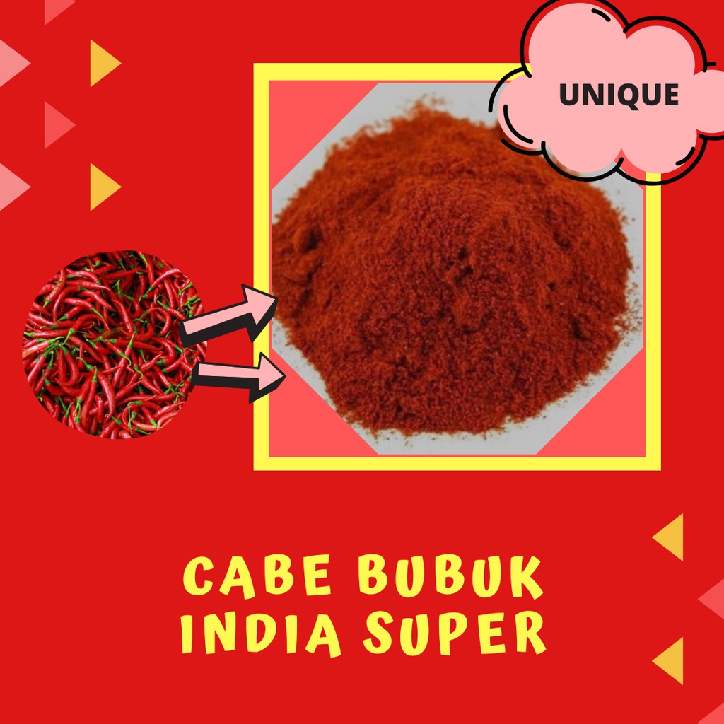 Cabe Bubuk India Super 1 Kg untuk Makaroni Kimchi Keripik Seblak Baso Aci Pedas Halal Kering Murni