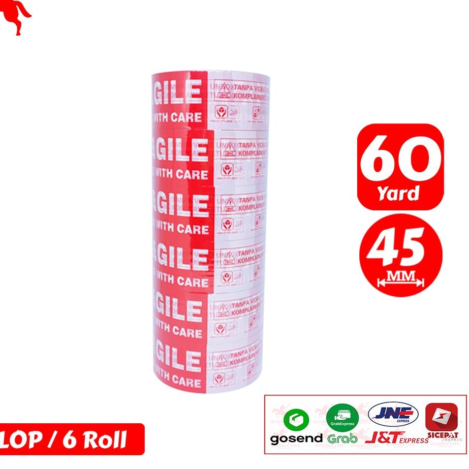 

Lakban OPP Tape / Lakban Fragile KSATRIA Tape 45mm x 60 Yard 1 Slop ,,