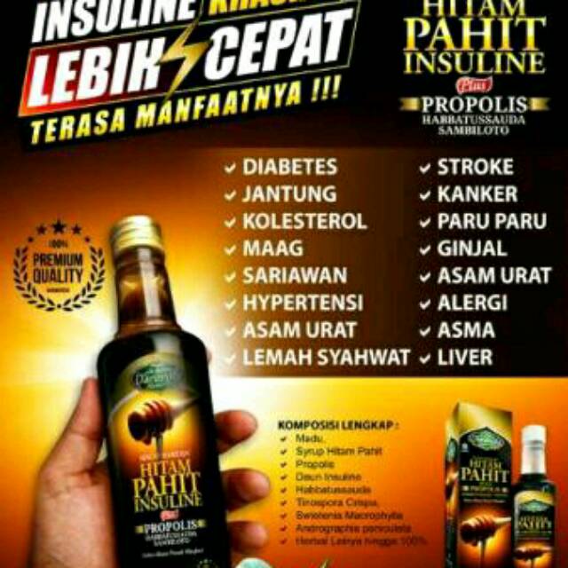 

Madu Hitam Pahit Insulin Plus Propolis Herbal Jantung Kolesterol