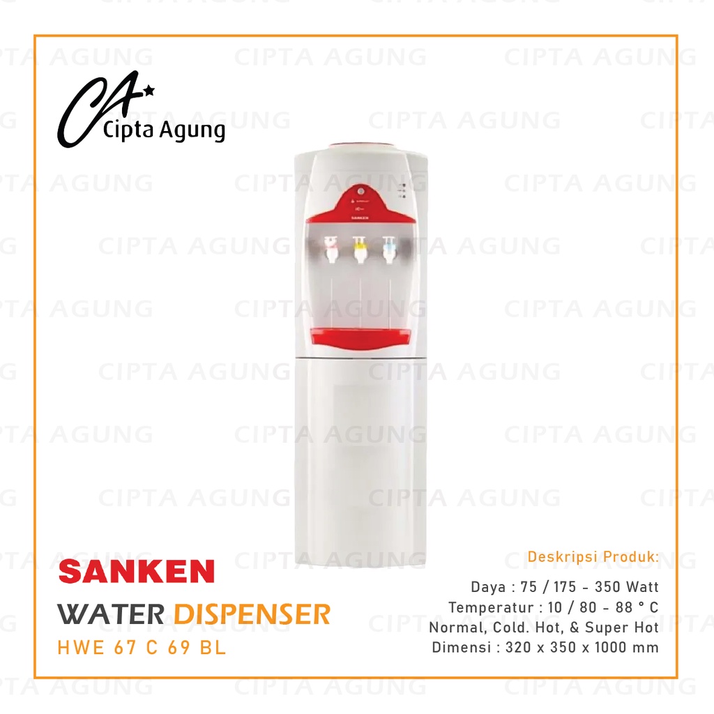 DISPENSER GALON ATAS SANKEN HWE-69CW HWE-67C HWE 69BL