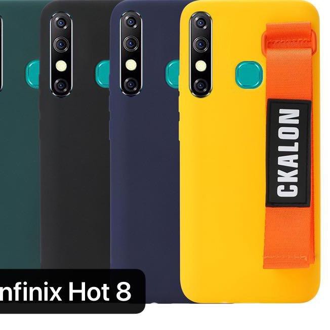 Bagus Case Infinix Hot 9 / Hot 9 Play / Smart 4 / Hot 8 Strap Cover Casing Handphone Silikon Soft Ca