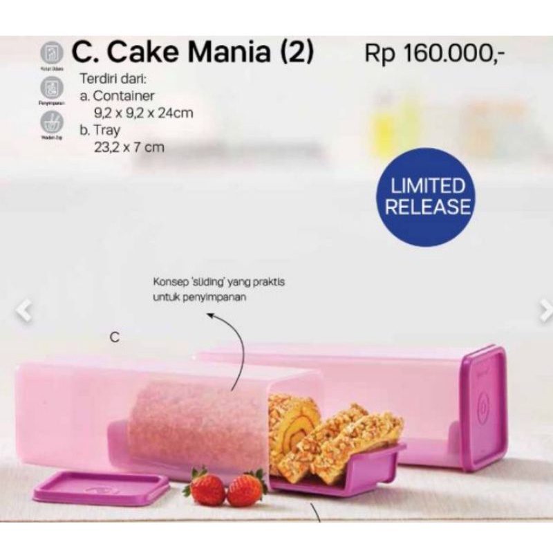 Cake mania tupperware tempat kue