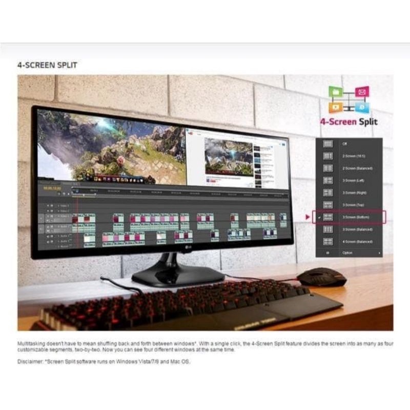 Monitor LED LG 25UM58-P 25 Inch Panoramic Multi Tasking