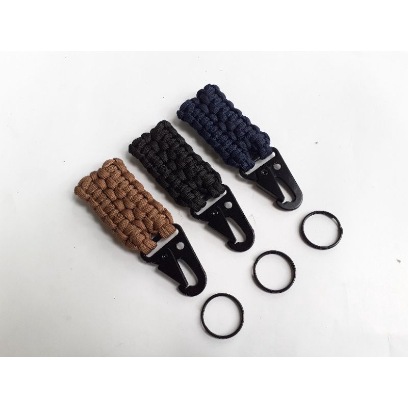 Tactical Gantungan kunci Paracord sabuk ikat pinggang Belt Keeper Keychain Tactical