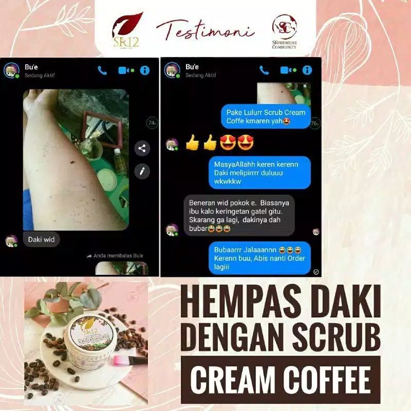 SR12 Body Scrub Kopi Lulur Pemutih Selangkangan Pemutih Badan Penghilang Daki BPOM