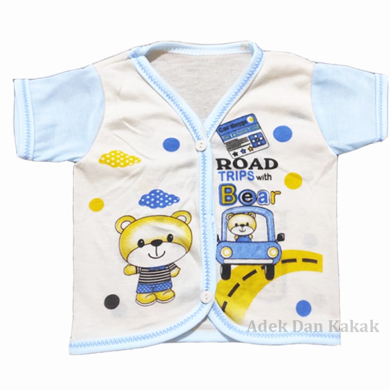 6 pc baju tangan pendek bayi buat 0-3 bulan  motif kombi lengan sni