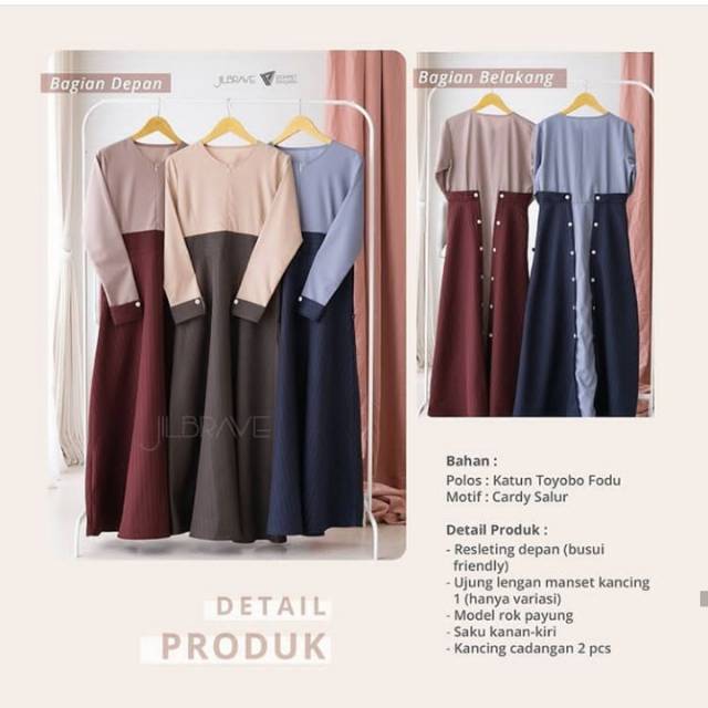 GAMIS dari JILBRAVE AFFRA DRESS RUBY MACCHIATO