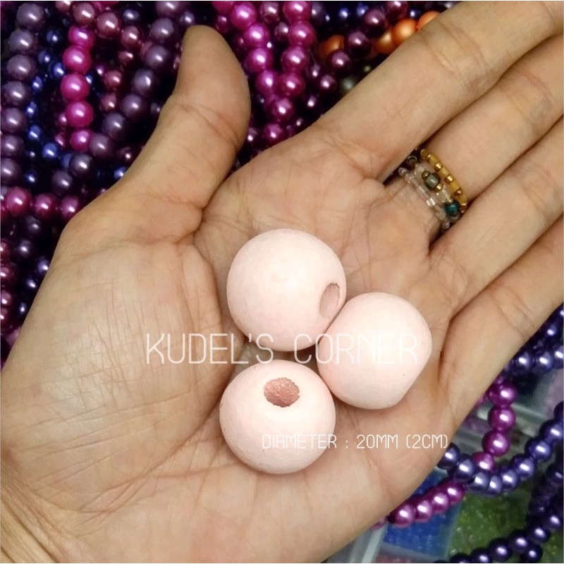 6pcs/lot Manik kayu bulat macaroon 20mm-25mm