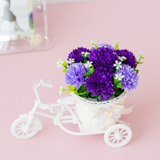 Sepeda Bunga dekorasi Bunga plastik-PS-SA Biru