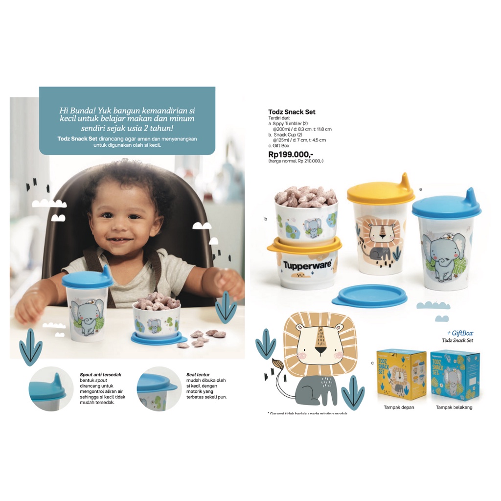 Todz Snack Set / Paket Alat Makan Snack Anak Tupperware Original Termurah!