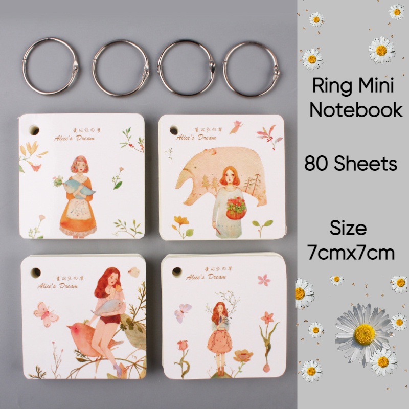 

Ring Mini Notebook Alice Dream / Buku Tulis Catatan Ring Journaling Bujo Mini Pocket