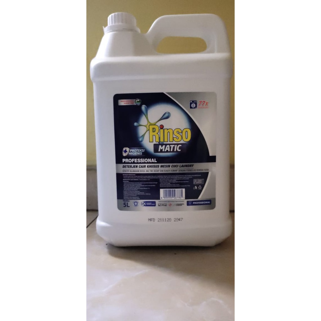 RINSO MATIC Profesional CAIR 5 LITER 5L PROFESSIONAL UNTUK MESIN CUCI BUKAAN DEPAN DAN ATAS