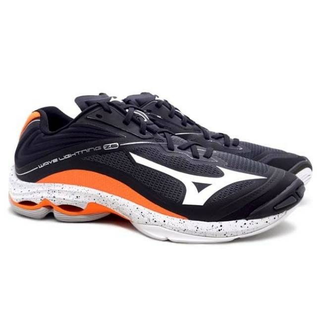 Sepatu Volley Mizuno Wave Lightning Z6 - Black/White/Orange