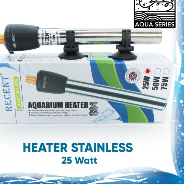 HEATER AQUARIUM 25 WATT HITER AQUARIUM WATER HEATER STAINLESS RECENT