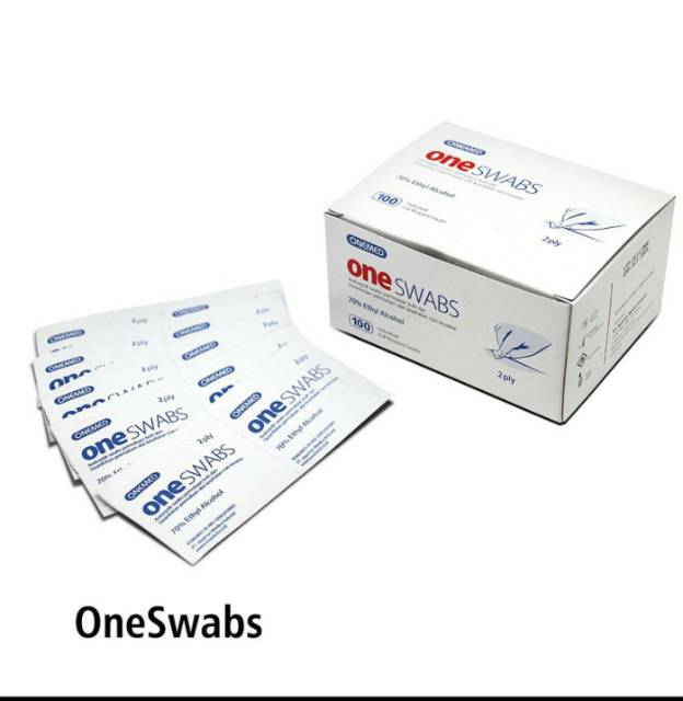 100 LEMBAR TISSUE ALKOHOL SWABS ONEMED