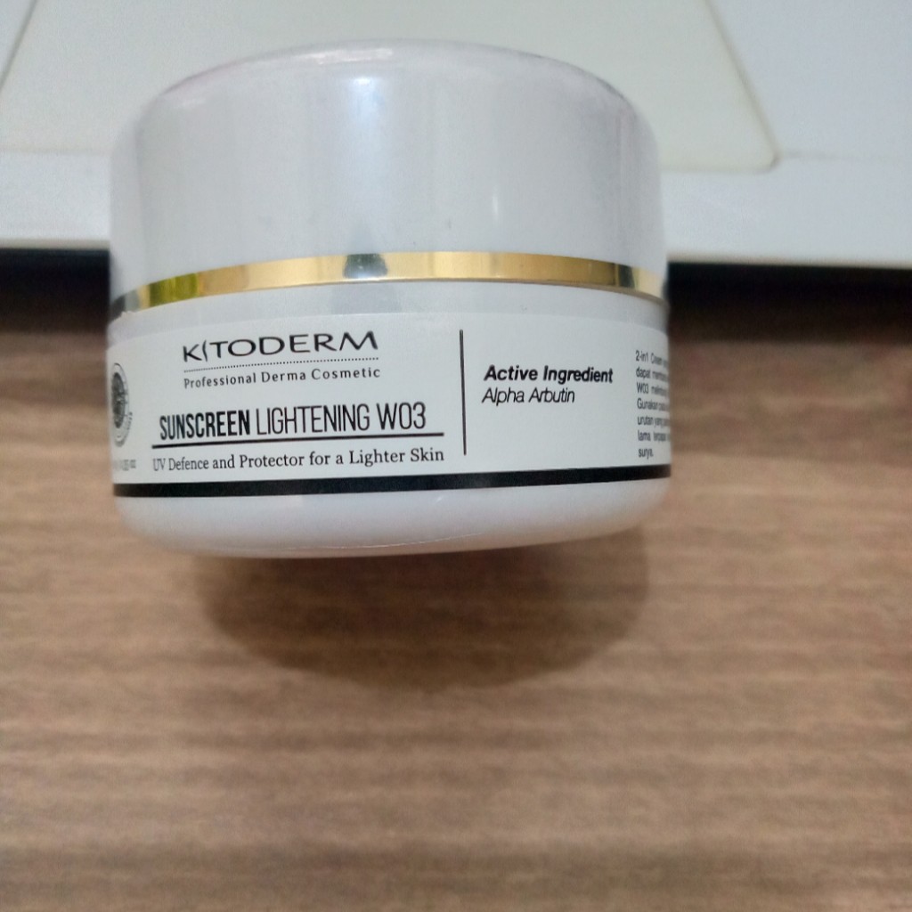 KITODERM SUNSCREEN LIGHTENING W03 BPOM (warna kuning)  | SUNSCREEN PENCERAH WAJAH BPOM