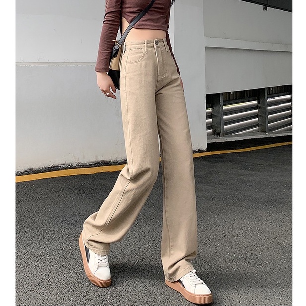 kakak_clother-Korean style straight leg loose khaki jeans