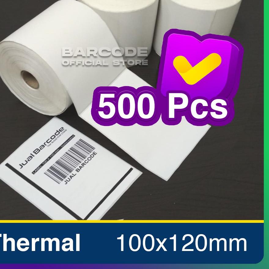 

Flash Sale Kertas Stiker Label Printer Bare 100x120 mm Thermal isi 500 pcs
