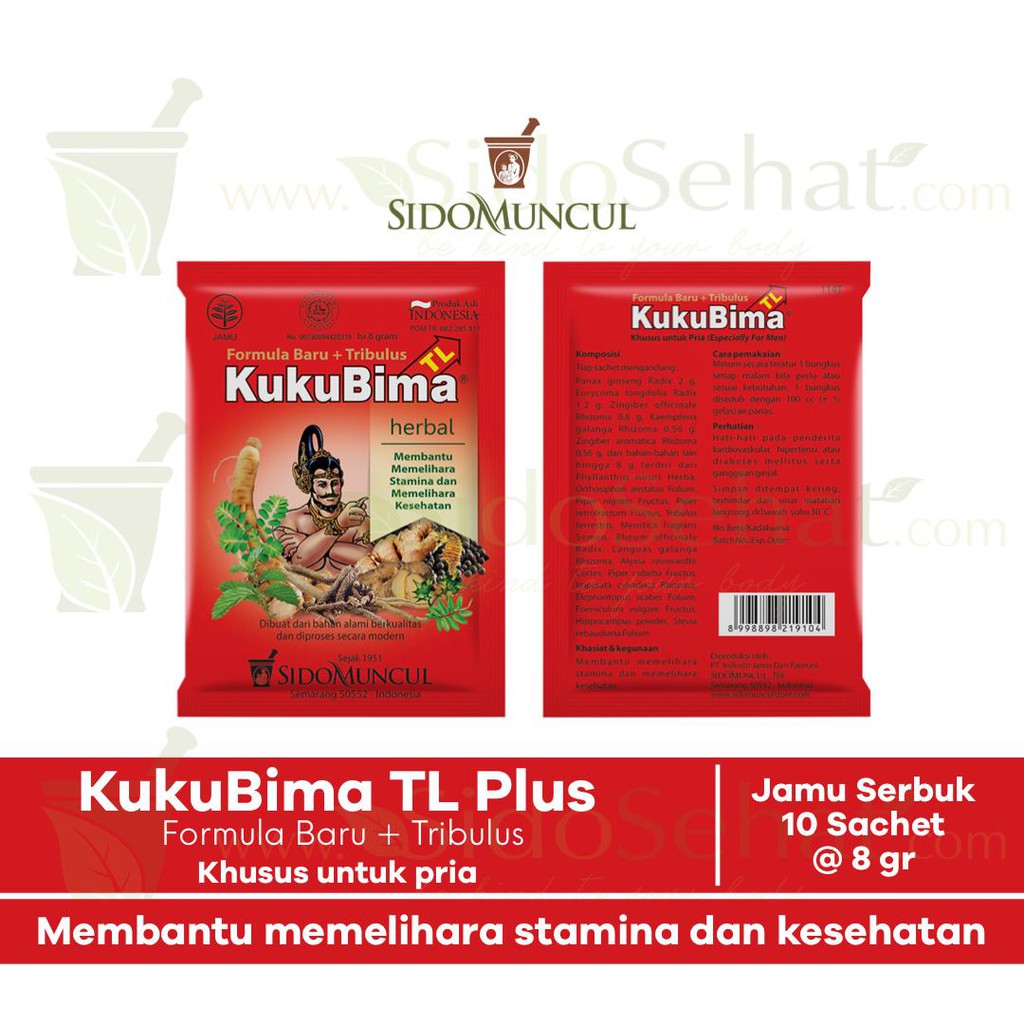 Kuku Bima TL Plus (Formula baru + Tribulus) Jamu SidoMuncul