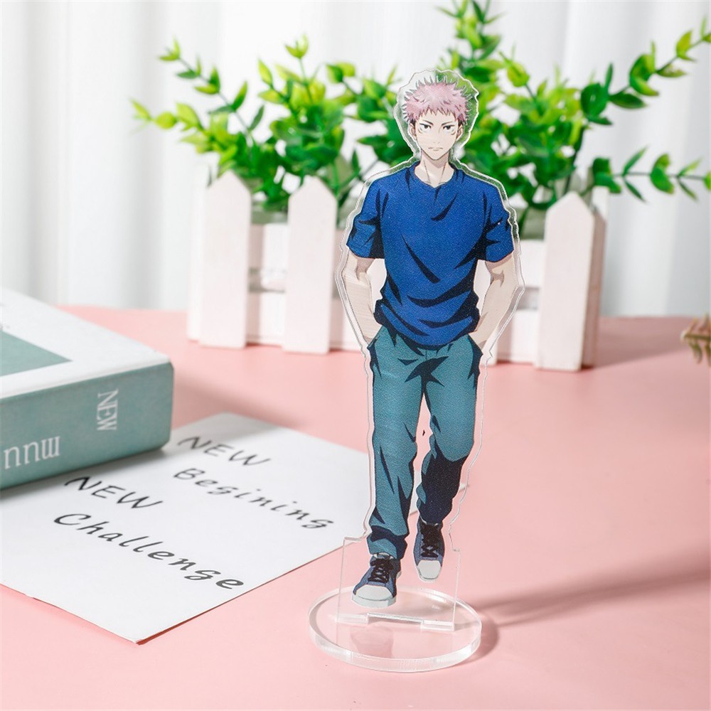 Mainan Standing Plate Action Figure Itadori Yuuji Anime Jujutsu Kaisen Bahan Akrilik Untuk Dekorasi Meja