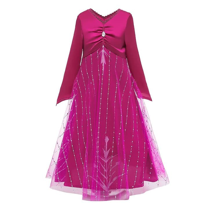 Frozen 2 costume kostum anak princess elsa dress fucshia frozen 2