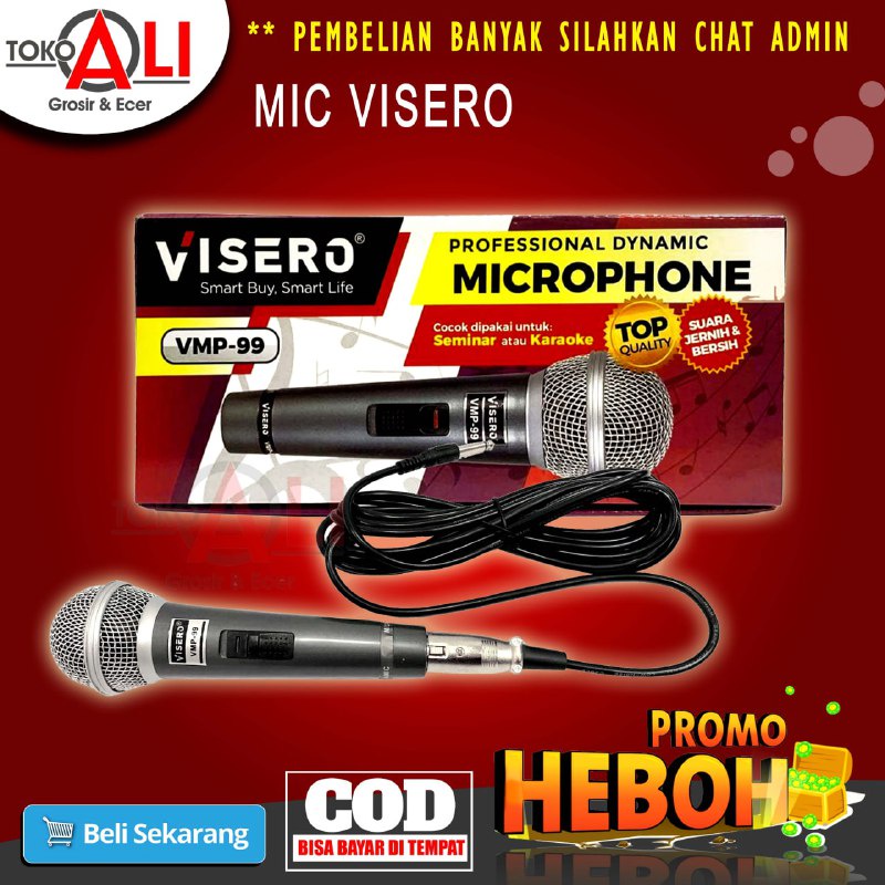 microphone mikrofon karaoke mic kabel VISERO 99 suara jernih murah