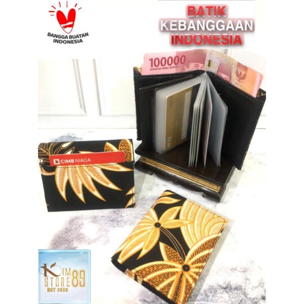 Dompet Kartu 18 in 1 Card Holder + slot uang kulit sintetis dompet kartu kredit - BATIK