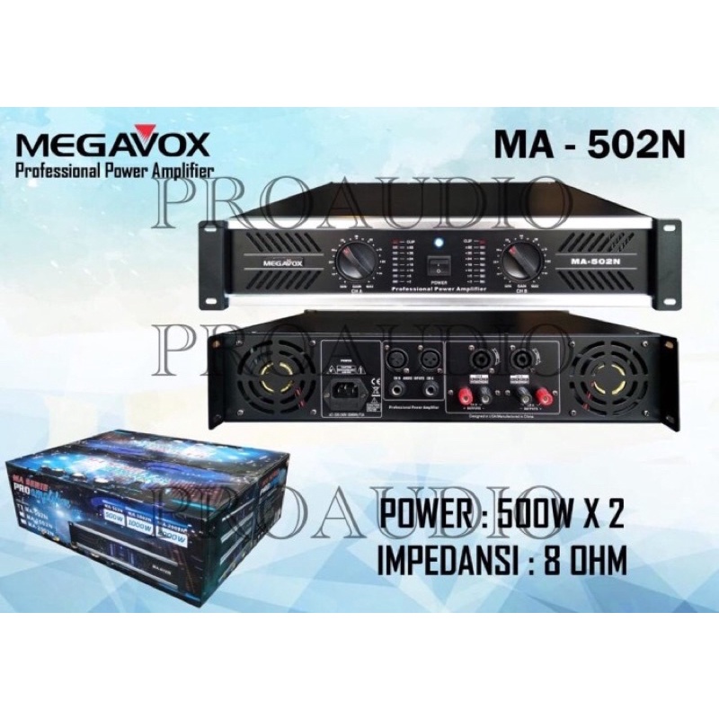 POWER AMPLIFIER MEGAVOX MA 502 N / MA502 N / MA-502 N ORIGINAL