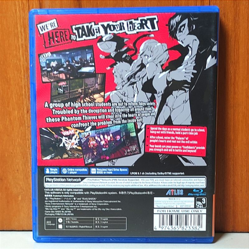 Persona 5 PS4 Kaset Playstation PS 4 5 Persona5 Vanilla PS5 PS5 CD BD Game Games Original Asli Royal Strikers striker Reg 3 Region 3 Asia