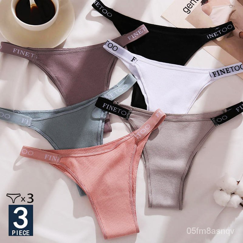 3PCS/Set Cotton Panties Briefs Women Underpants Female Sexy Panties Thong Women's Pantys Underwear S