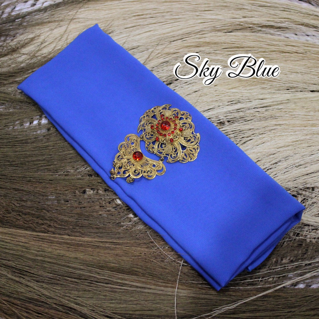 Selendang Sifon Hycon | Selendang Bali | Senteng-Sky Blue