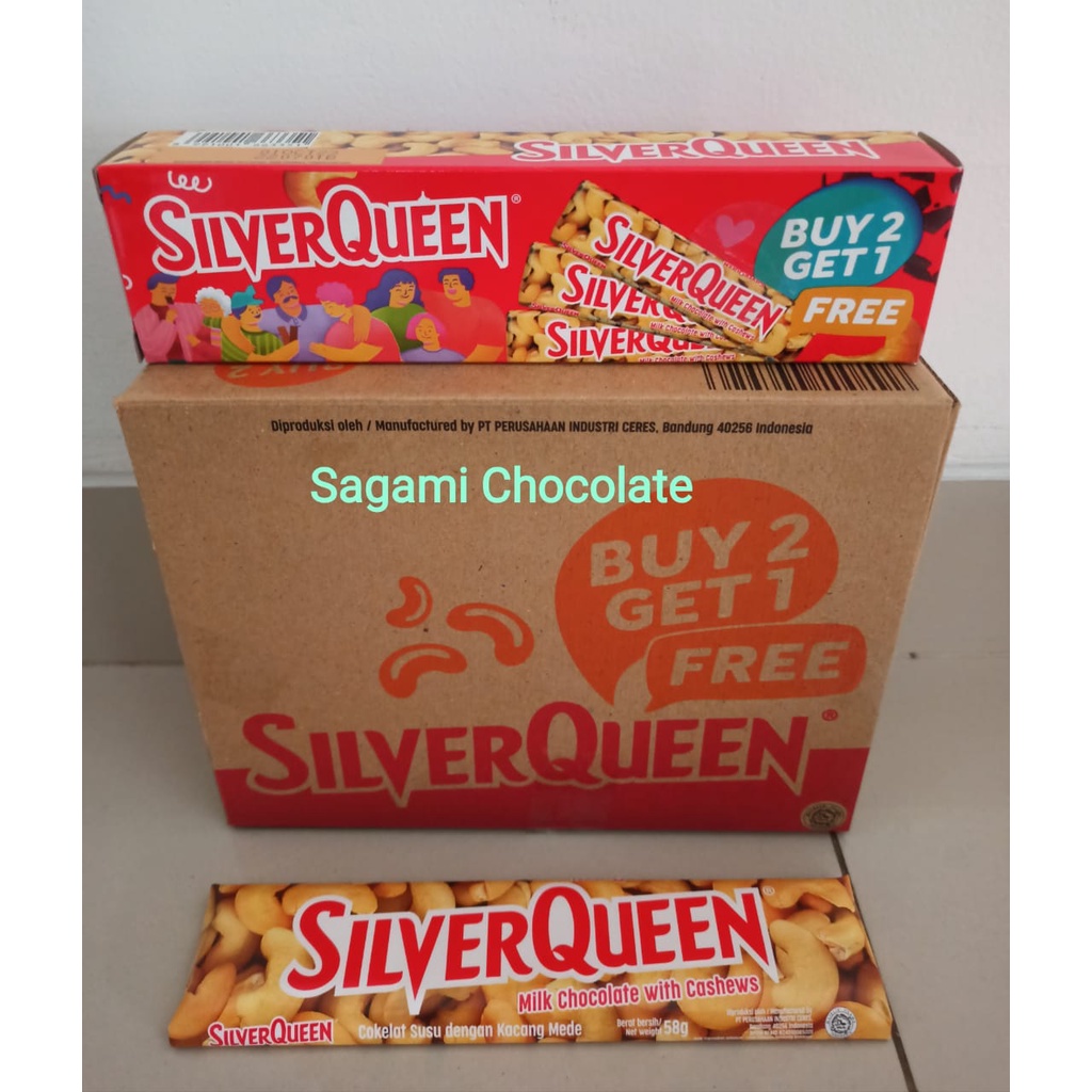 NEW!! PROMO SILVERQUEEN 58 GRAM (UKURAN BESAR) BUY 2 GET 1 CASHEW / MEDE