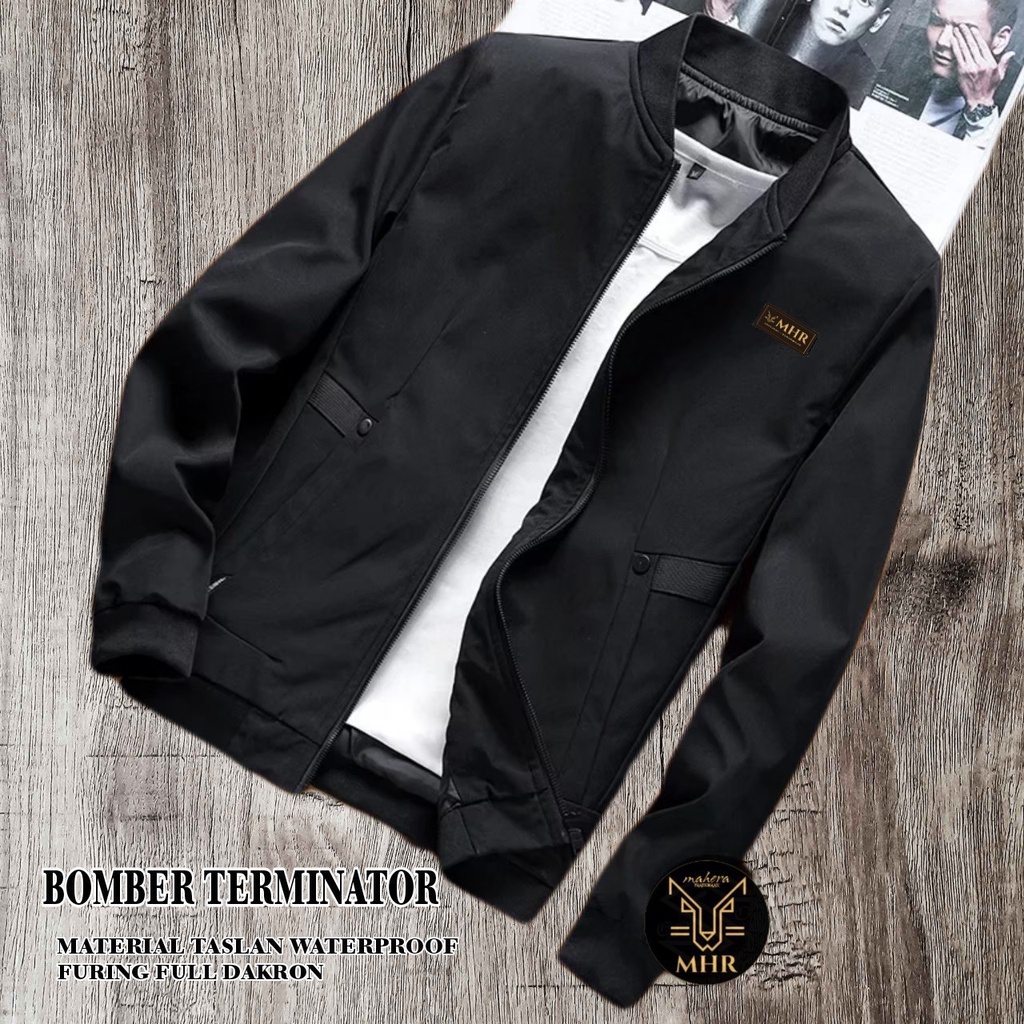 JAKET BOMBER PRIA SIMPLE TERMINATOR  TASLAN WATERPROOF