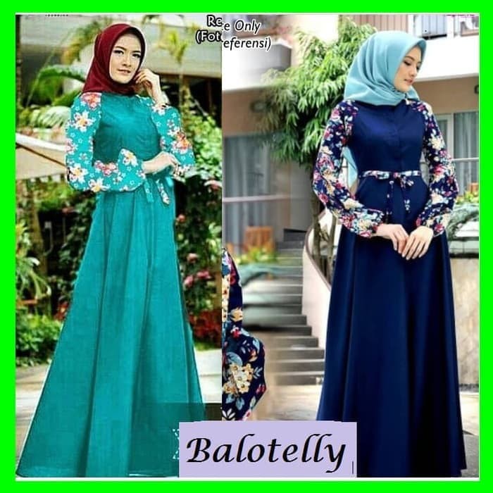 Baju Gamis Wanita Busui | Atasan Pesta Abaya Jumbo Katun Jersey Khimar