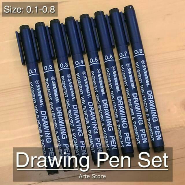 Snowman Drawing Pen Set Shopee Indonesia