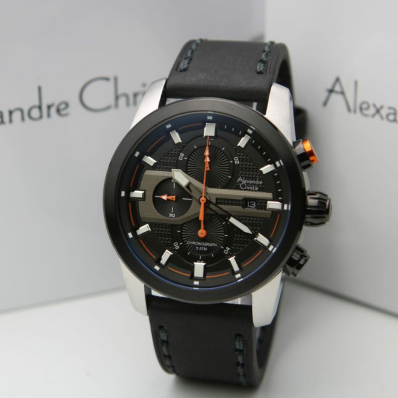 JAM TANGAN PRIA ALEXANDRE CRISTIE AC 6562 SILVER BLACK