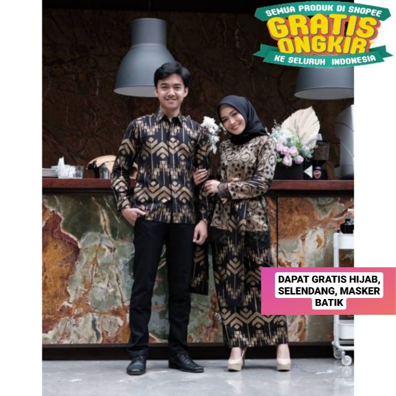 BAJU COUPLE KEBAYA BROKAT KONDANGAN TUNANGAN KAPEL AKITA WIDBATIK UWIKBATIK